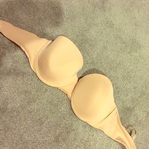 Beige strapless bra
